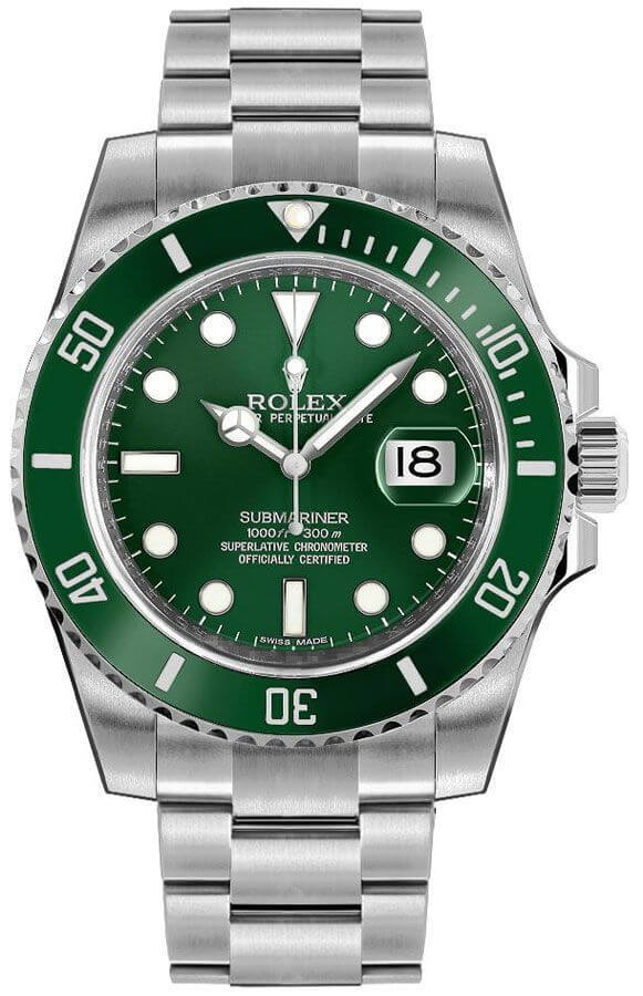 Rolex Submariner Watches Mens Green Self winding Automatic 116610LV-0002-SD Watch
