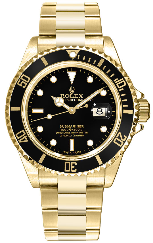 Rolex Submariner Watches Black Self winding Automatic 16618-BLK Watch