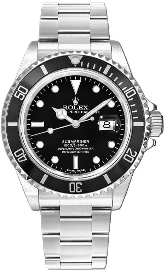Rolex Submariner Watches Mens Black Self winding Automatic 16800 Watch