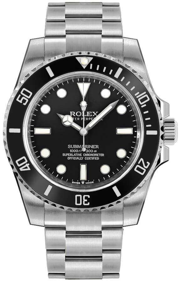 Rolex Submariner Watches Mens Black Self winding Automatic 124060-0001-C Watch