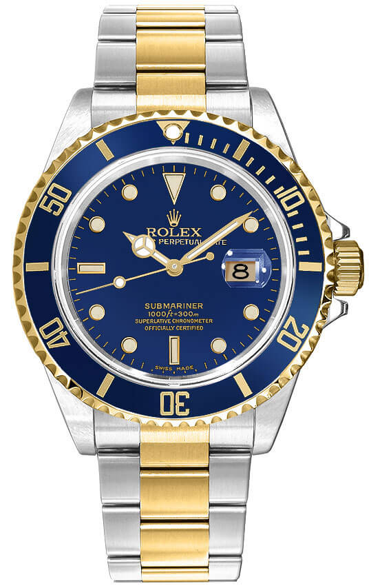 Rolex Submariner Watches Mens Blue Self winding Automatic 16803-BLUE Watch