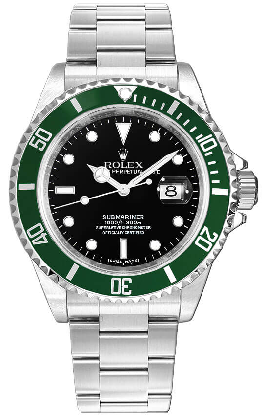 Rolex Submariner Watches Mens Black Self winding Automatic 16610LV-S Watch