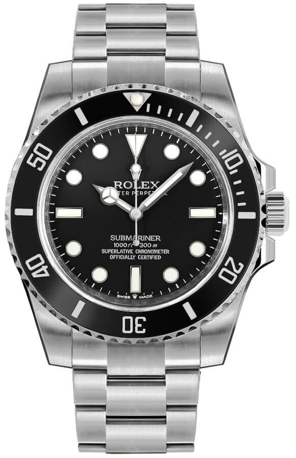 Rolex Submariner Watches Mens Black Self winding Automatic 124060-0001 Watch