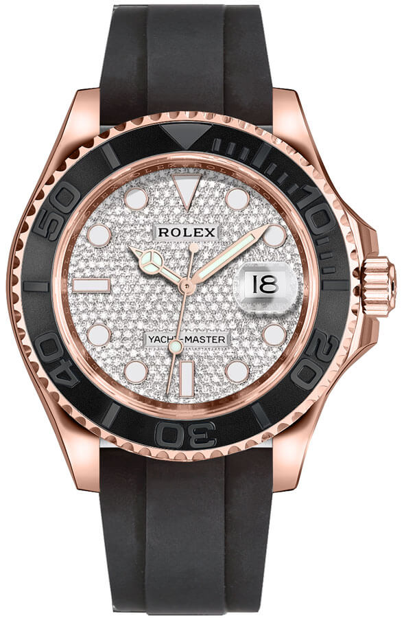 Rolex Yacht-Master Watches Mens Diamond paved Self winding Automatic 126655-0005 Watch