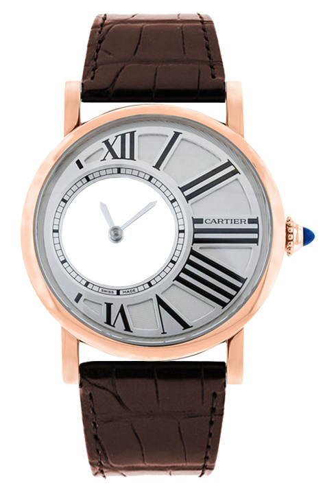 Cartier Rotonde De Cartier Watches Mens Guilloche White Manual Winding W1556223 Watch