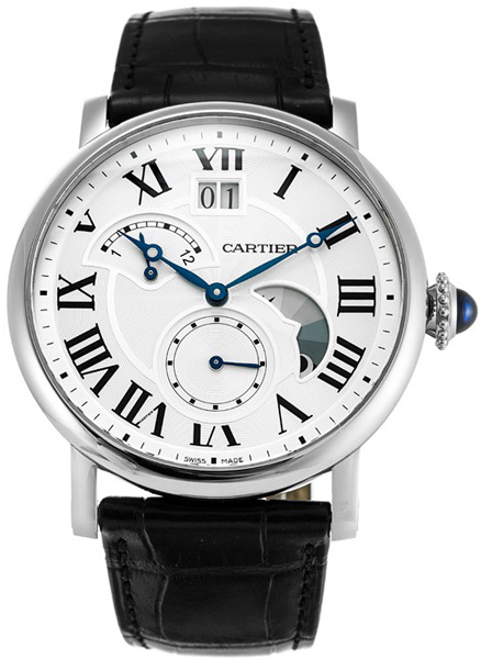 Cartier Rotonde De Cartier Watches Mens Guilloche Silver Self winding Automatic W1556368 Watch