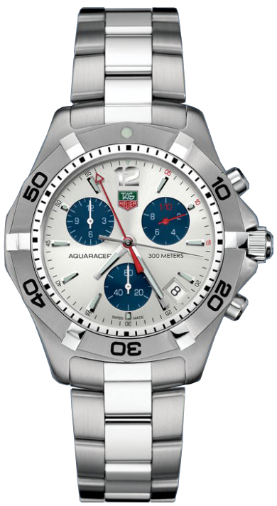 Tag Heuer Aquaracer Watches Mens Silver Battery Operated Quartz CAF1111-BA0803 Watch