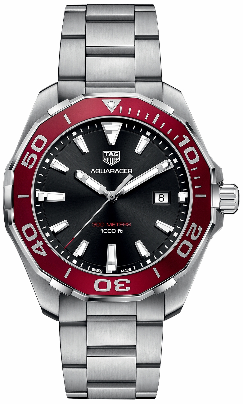 Tag Heuer Aquaracer Watches Mens Opaline Black 
Battery Operated Quartz WAY101B.BA0746 Watch