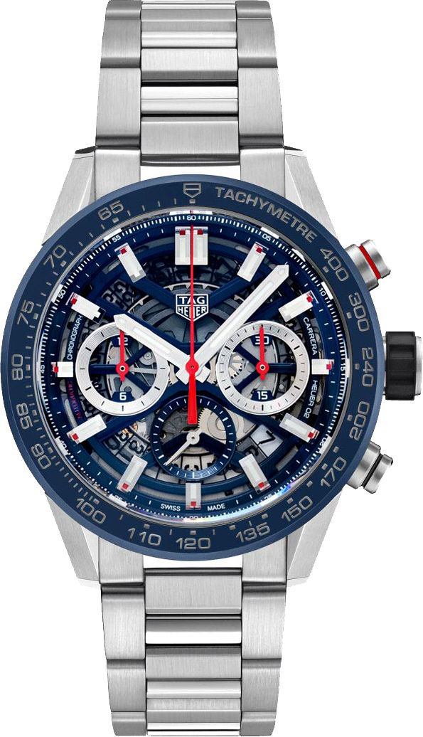 Tag Heuer Carrera Watches Mens Blue Skeleton Self winding Automatic CBG2011.BA0662 Watch