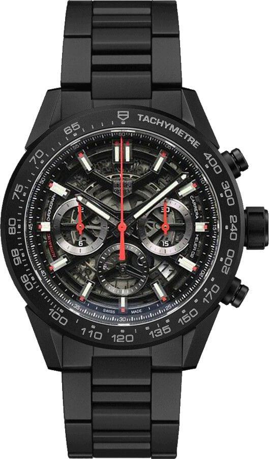 Tag Heuer Carrera Watches Mens Black Skeleton Self winding Automatic CBG2A90.BH0653 Watch