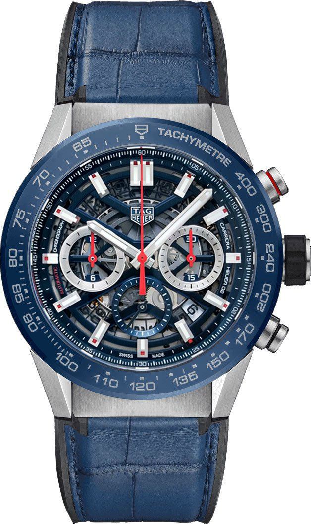 Tag Heuer Carrera Watches Mens Blue Skeleton Self winding Automatic CBG2A11.FC6460 Watch
