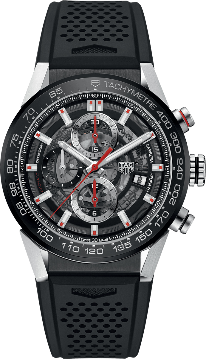 Tag Heuer Carrera Watches Mens Skeleton Black Self winding Automatic CAR201V.FT6046 Watch