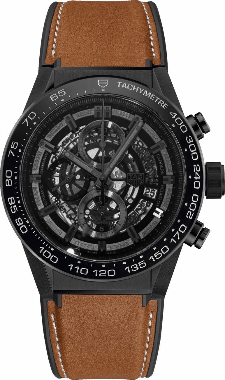 Tag Heuer Carrera Watches Mens Black Skeleton Self winding Automatic CAR2A91.FT6121 Watch