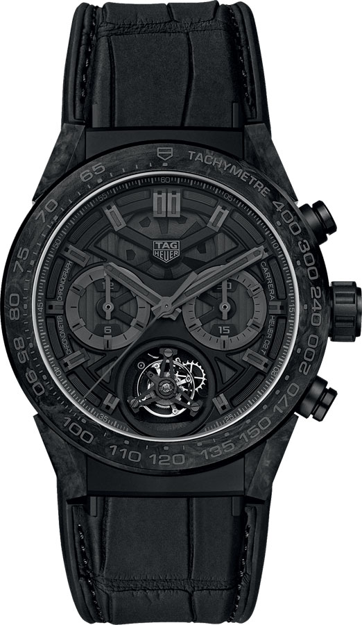 Tag Heuer Carrera Watches Mens Black Skeleton Self winding Automatic Chronometer CAR5A8P.FC6415 Watch