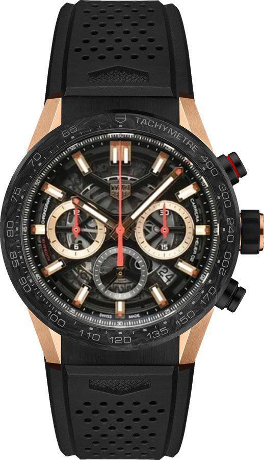 Tag Heuer Carrera Watches Mens Black Skeleton Self winding Automatic CBG2052.FT6143 Watch