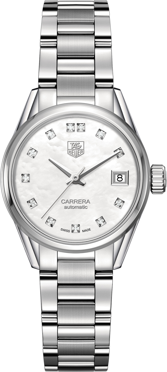 Tag Heuer Carrera Watches Ladies Pearl White Self winding Automatic WAR2414.BA0776 Watch