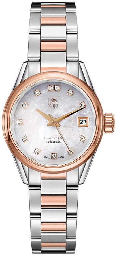 Tag Heuer Carrera Watches Ladies Pearl White Self winding Automatic WAR2452.BD0772 Watch