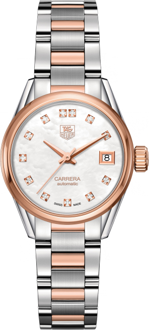 Tag Heuer Carrera Watches Ladies Pearl White Self winding Automatic WAR2452.BD0777 Watch