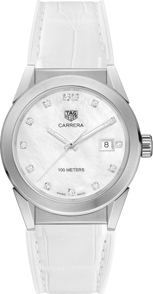 Tag Heuer Carrera Watches Ladies Mother of Pearl White Battery Operated Quartz WBG1312.FC6412 Watch