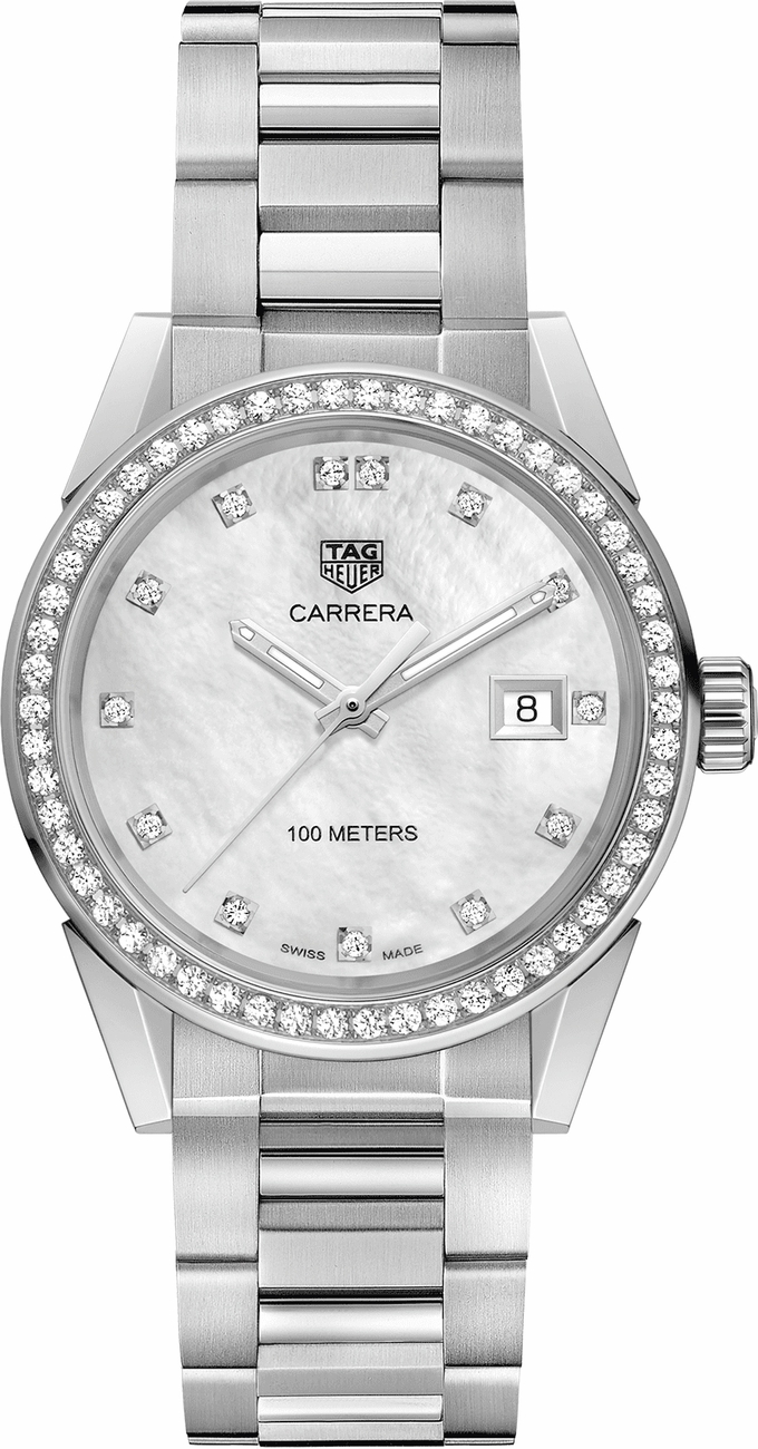 Tag Heuer Carrera Watches Ladies Pearl White Battery Operated Quartz WBG1315.BA0758 Watch