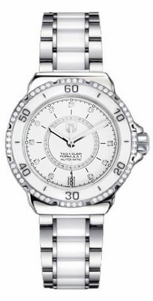 Tag Heuer Formula 1 Watches  White Dial Set with Diamonds 
Self winding Automatic WAU2213.BA0861 Watch