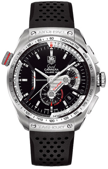 Tag Heuer Grand Carrera Watches Mens Black Self winding Automatic Chronometer CAV5115-FT6019 Watch