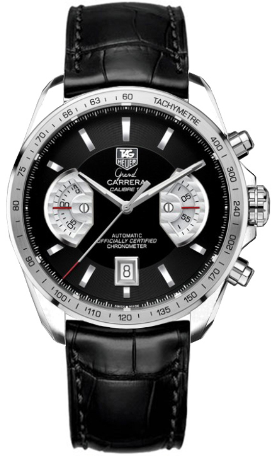 Tag Heuer Grand Carrera Watches Mens Black Self winding Automatic Chronometer CAV511A.FC6225 Watch