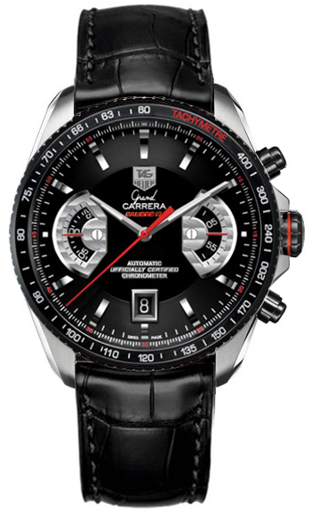 Tag Heuer Grand Carrera Watches Mens Black Self winding Automatic Chronometer CAV511C-FC6235 Watch
