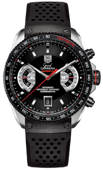 Tag Heuer Grand Carrera Watches Mens Black Self winding Automatic Chronometer CAV511C-FT6016 Watch