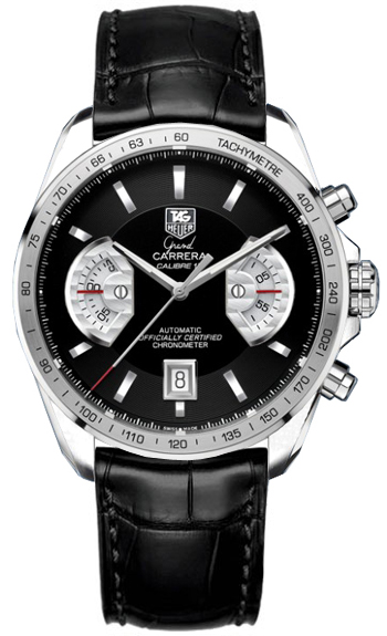 Tag Heuer Grand Carrera Watches Mens Black Self winding Automatic Chronometer CAV511G-FC6225 Watch