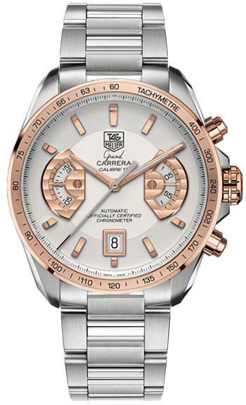 Tag Heuer Grand Carrera Watches Mens Silver Self winding Automatic Chronometer CAV515B-BA0902 Watch