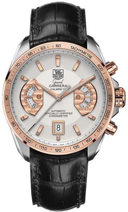 Tag Heuer Grand Carrera Watches Mens Silver Self winding Automatic Chronometer CAV515B-FC6225 Watch