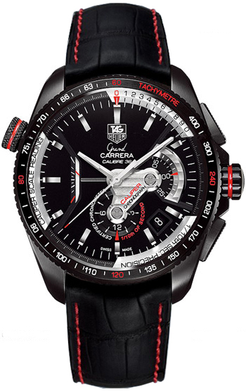 Tag Heuer Grand Carrera Watches Mens Black Self winding Automatic Chronometer CAV5185-FC6237 Watch