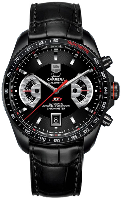 Tag Heuer Grand Carrera Watches Mens Black Self winding Automatic Chronometer CAV518B-FC6235 Watch