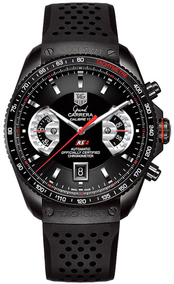 Tag Heuer Grand Carrera Watches Mens Black Self winding Automatic Chronometer CAV518B-FT6016 Watch