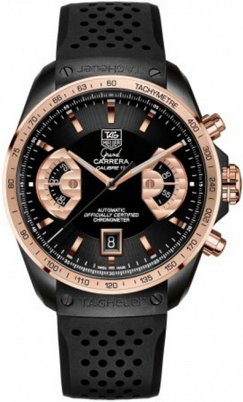 Tag Heuer Grand Carrera Watches Mens Silver Self winding Automatic Chronometer CAV518E-FT6016 Watch