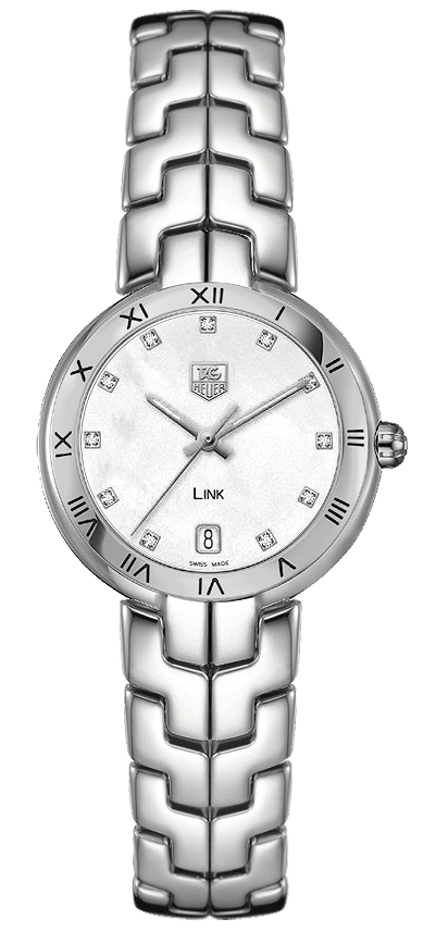 Tag Heuer Link Watches Ladies Mother of Pearl White Dial Set with Diamonds Battery Operated Quartz WAT1315-BA0956 Watch