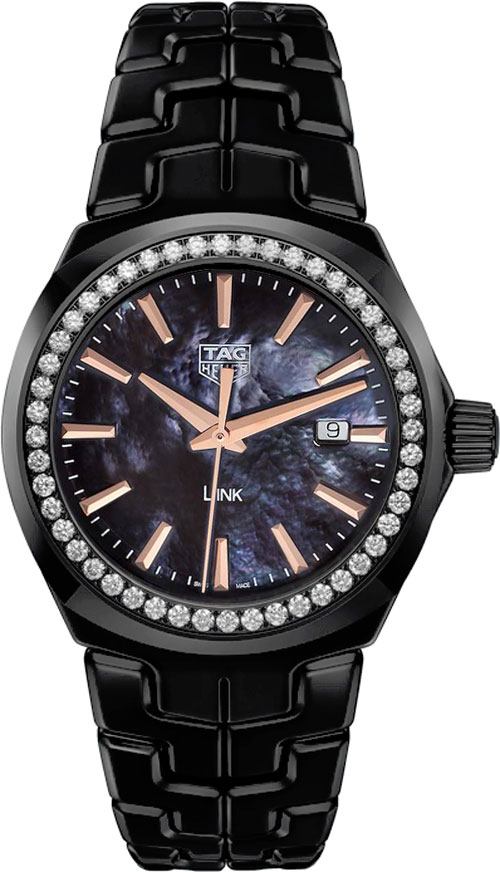 Tag Heuer Link Watches Ladies Mother of Pearl Black 
Battery Operated Quartz WBC1390.BH0744 Watch