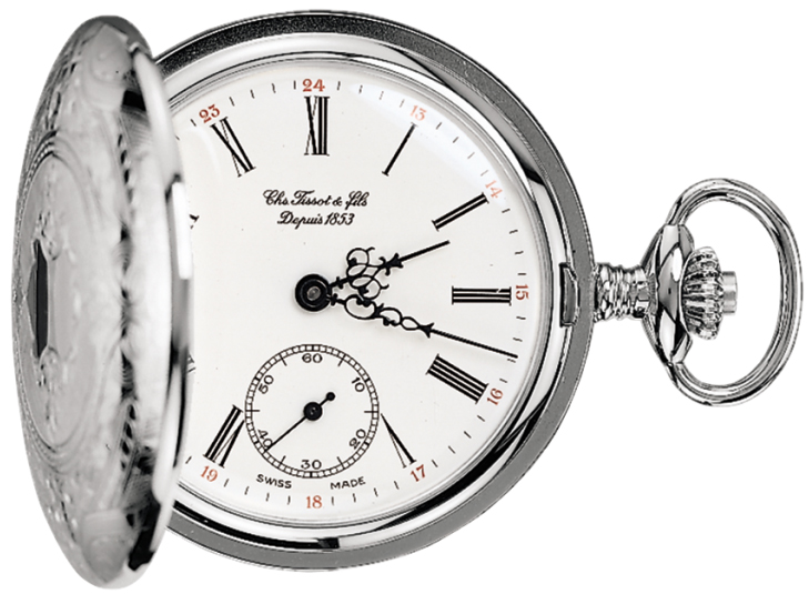 Tissot Pocket Watch Watches Mens White Dial with Sub Manual Winding T83640113 Watch