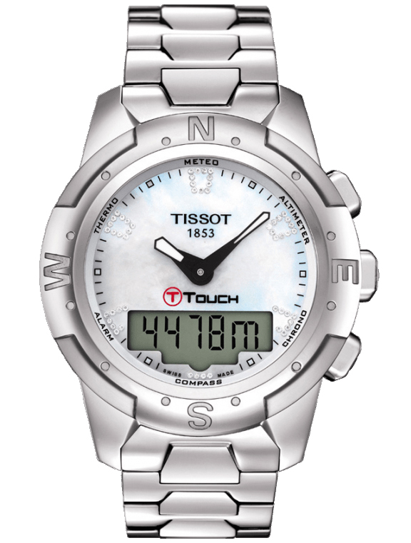 Tissot Touch Collection Watches Ladies Mother of Pearl White Battery Operated Quartz T0472204411600 Watch