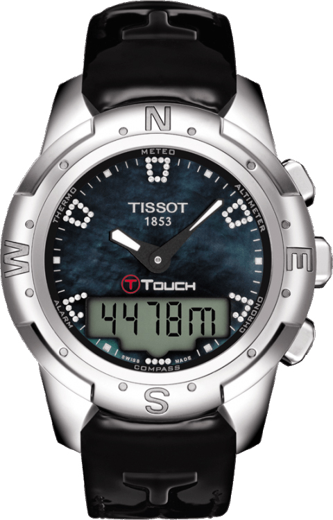 Tissot Touch Collection Watches Ladies Mother of Pearl Black Battery Operated Quartz T0472204612600 Watch
