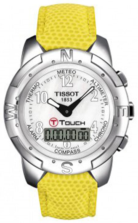 Tissot Touch Collection Watches Mens Mother of Pearl Digital & Analog White Battery Operated Quartz T33760882 Watch
