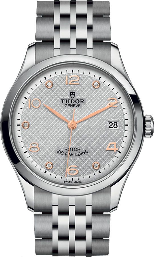 Tudor 1926 Watches Ladies Embossed Silver Dial Set with Diamonds Self winding Automatic M91450-0003 Watch