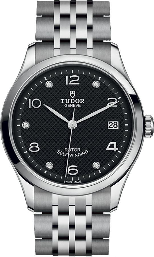 Tudor 1926 Watches Ladies Embossed Black Dial Set with Diamonds Self winding Automatic M91450-0004 Watch