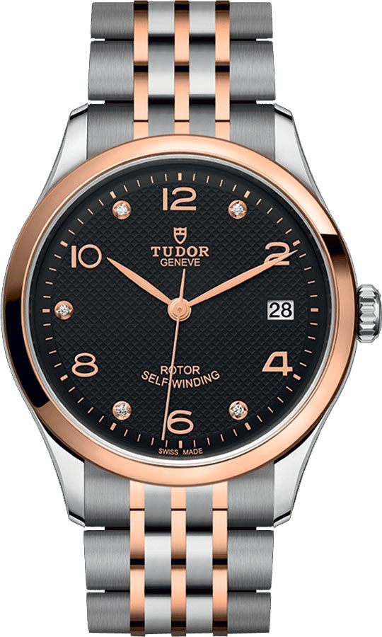 Tudor 1926 Watches Ladies Embossed Black Dial Set with Diamonds Self winding Automatic M91451-0004 Watch