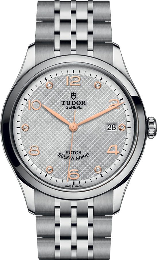 Tudor 1926 Watches Mens Embossed Silver Dial Set with Diamonds Self winding Automatic M91550-0003 Watch