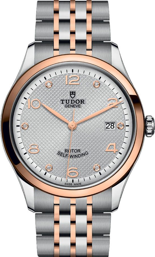 Tudor 1926 Watches Mens Embossed Silver Dial Set with Diamonds Self winding Automatic M91551-0002 Watch