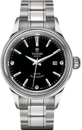 Tudor Classic Line Watches Ladies Black Dial Set with Diamonds Self winding Automatic M12100-0004 Watch