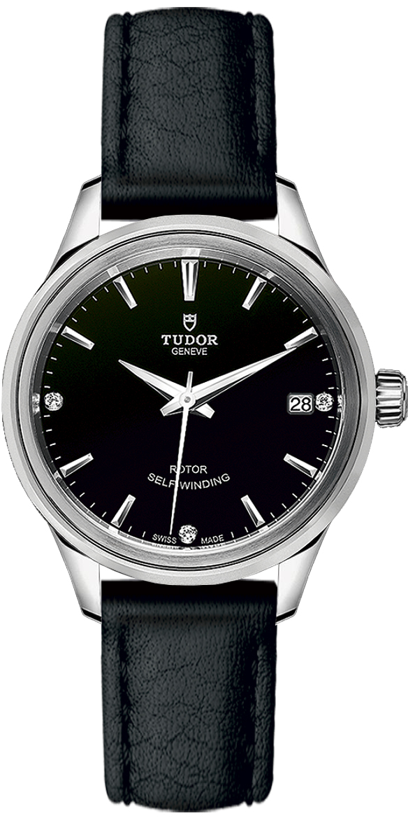 Tudor Classic Line Watches Ladies Black Dial Set with Diamonds Self winding Automatic M12300-0008 Watch