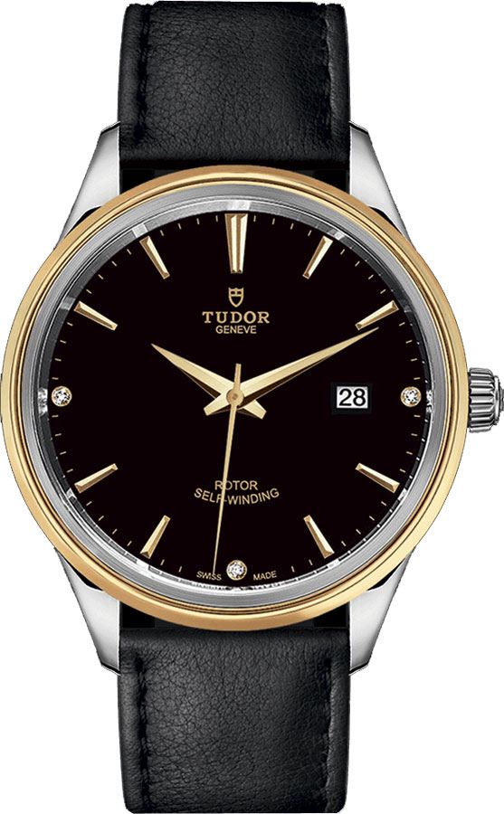 Tudor Classic Line Watches Mens Lacquered Black Dial Set with Diamonds Self winding Automatic M12703-0012 Watch